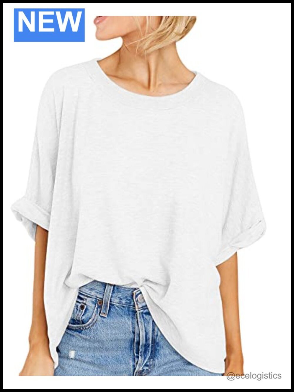 Oversized Short Sleeve Crew Neck T-Shirt Loose Fit Summer Top